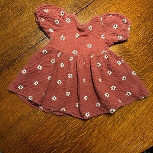 Rylee + Cru Rust Floral Baby Dress